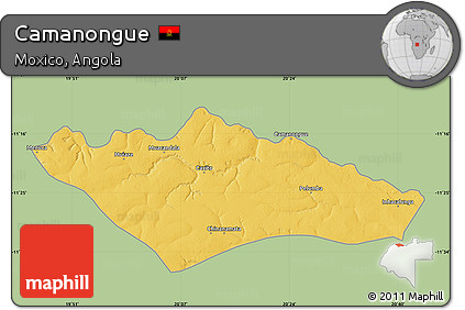 Savanna Style Map of Camanongue, single color outside