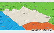 Shaded Relief Map of Camanongue, political outside