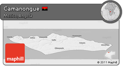 Gray Panoramic Map of Camanongue, single color outside