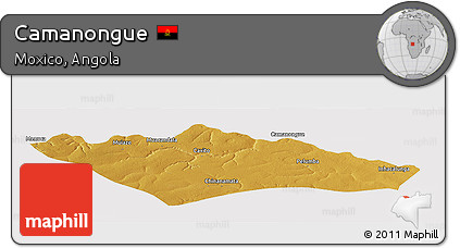 Physical Panoramic Map of Camanongue, cropped outside