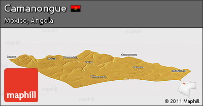 Physical Panoramic Map of Camanongue, cropped outside
