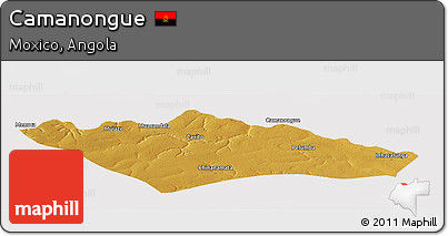 Physical Panoramic Map of Camanongue, cropped outside