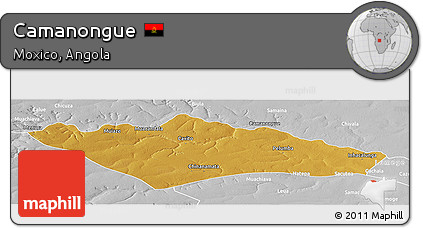 Physical Panoramic Map of Camanongue, lighten, desaturated