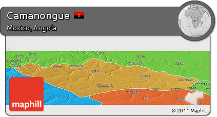 Physical Panoramic Map of Camanongue, political outside