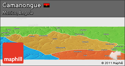 Physical Panoramic Map of Camanongue, political outside