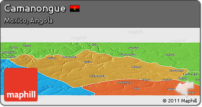 Physical Panoramic Map of Camanongue, political outside