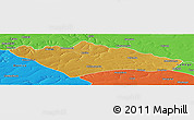 Physical Panoramic Map of Camanongue, political outside