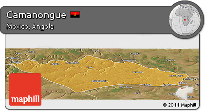 Physical Panoramic Map of Camanongue, satellite outside