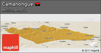 Physical Panoramic Map of Camanongue, shaded relief outside