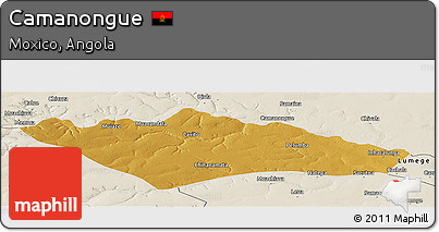Physical Panoramic Map of Camanongue, shaded relief outside