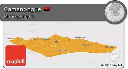 Political Panoramic Map of Camanongue, cropped outside