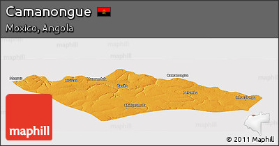 Political Panoramic Map of Camanongue, cropped outside