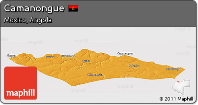 Political Panoramic Map of Camanongue, cropped outside
