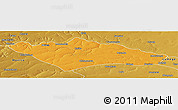 Political Panoramic Map of Camanongue, physical outside