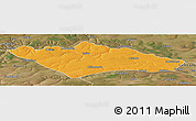 Political Panoramic Map of Camanongue, satellite outside