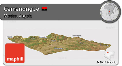 Satellite Panoramic Map of Camanongue, cropped outside
