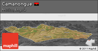 Satellite Panoramic Map of Camanongue, darken, desaturated