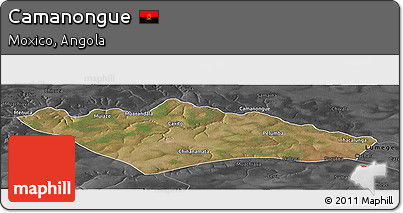 Satellite Panoramic Map of Camanongue, darken, desaturated
