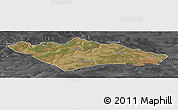 Satellite Panoramic Map of Camanongue, darken, desaturated
