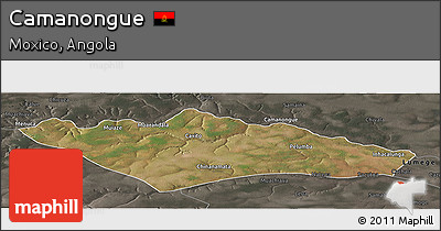 Satellite Panoramic Map of Camanongue, darken, semi-desaturated
