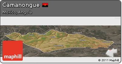 Satellite Panoramic Map of Camanongue, darken, semi-desaturated