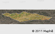 Satellite Panoramic Map of Camanongue, darken, semi-desaturated