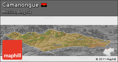 Satellite Panoramic Map of Camanongue, desaturated