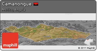 Satellite Panoramic Map of Camanongue, desaturated