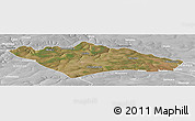Satellite Panoramic Map of Camanongue, lighten, desaturated