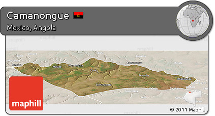 Satellite Panoramic Map of Camanongue, lighten
