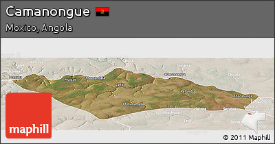 Satellite Panoramic Map of Camanongue, lighten
