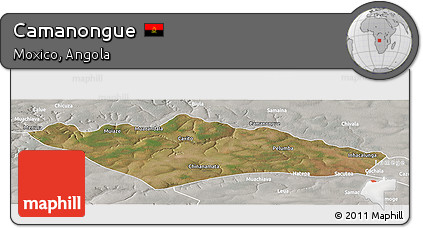 Satellite Panoramic Map of Camanongue, lighten, semi-desaturated