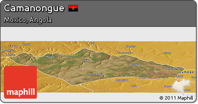 Satellite Panoramic Map of Camanongue, physical outside