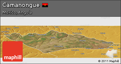 Satellite Panoramic Map of Camanongue, physical outside