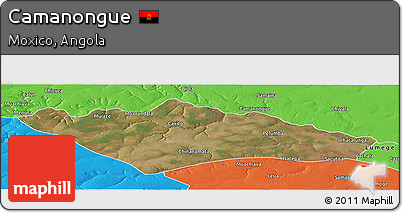 Satellite Panoramic Map of Camanongue, political outside