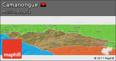 Satellite Panoramic Map of Camanongue, political outside