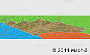 Satellite Panoramic Map of Camanongue, political outside