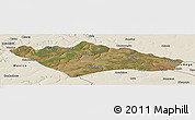 Satellite Panoramic Map of Camanongue, shaded relief outside