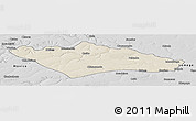 Shaded Relief Panoramic Map of Camanongue, desaturated