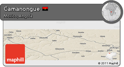 Shaded Relief Panoramic Map of Camanongue