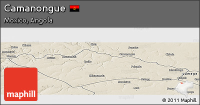 Shaded Relief Panoramic Map of Camanongue