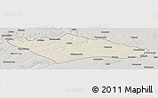 Shaded Relief Panoramic Map of Camanongue, semi-desaturated
