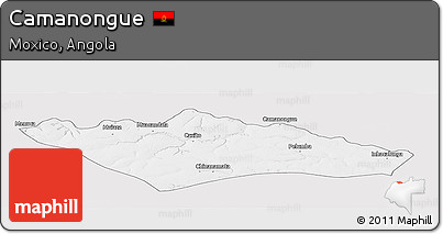 Silver Style Panoramic Map of Camanongue, single color outside