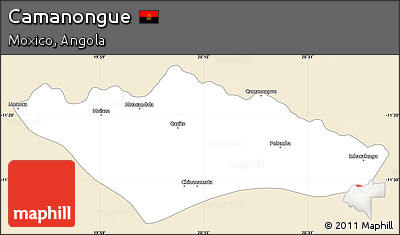 Classic Style Simple Map of Camanongue, single color outside