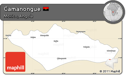 Classic Style Simple Map of Camanongue, single color outside
