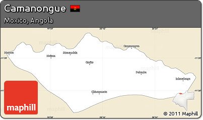 Classic Style Simple Map of Camanongue, single color outside