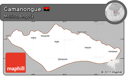 Gray Simple Map of Camanongue, cropped outside