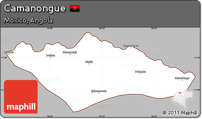 Gray Simple Map of Camanongue, cropped outside