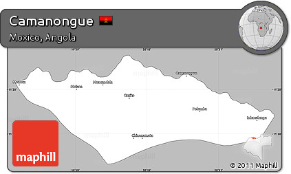 Gray Simple Map of Camanongue, single color outside
