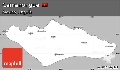 Gray Simple Map of Camanongue, single color outside